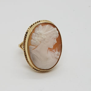 Vintage 9ct Gold Shell Cameo Ring