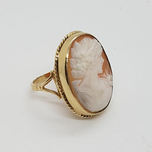 Vintage 9ct Gold Shell Cameo Ring