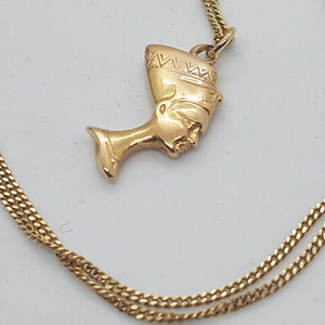 9ct Gold Nefertiti  and Chain