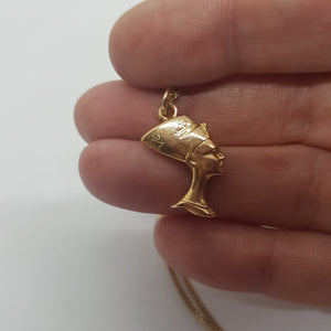 9ct Gold Nefertiti  and Chain