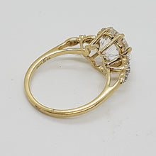 Load image into Gallery viewer, 9ct Gold Star Cut Rock Crystal Diamond Lehrer Ring
