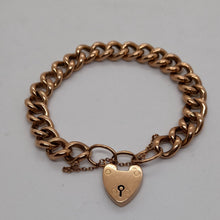 Load image into Gallery viewer, Antique 9ct Rose Gold Night and Day Curb Bracelet
