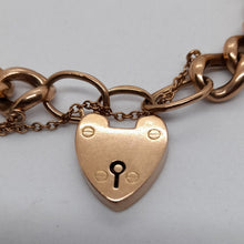 Load image into Gallery viewer, Antique 9ct Rose Gold Night and Day Curb Bracelet
