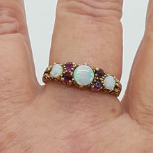 Load image into Gallery viewer, Vintage 9ct Gold Opal Ruby Ring
