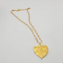 Load image into Gallery viewer, Sterling Silver Gold Plated Leaf Pendant.
