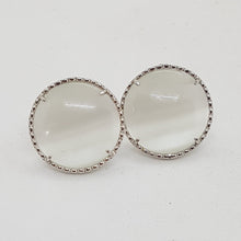 Load image into Gallery viewer, Sterling Silver Moonstone Clip-On Earrings
