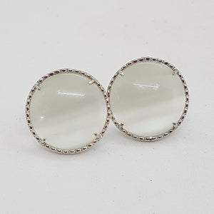 Sterling Silver Moonstone Clip-On Earrings