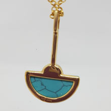 Load image into Gallery viewer, Sterling Silver Gold Plated Turquoise Pendant
