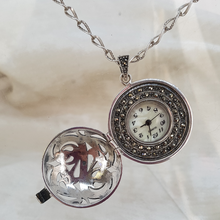 Load image into Gallery viewer, Sterling Silver Marcasite Watch Pendant
