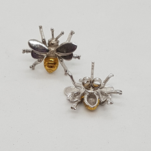 Load image into Gallery viewer, Handmade Sterling Silver Bee Stud Earrings

