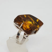 Load image into Gallery viewer, Vintage Sterling Silver Amber Ring
