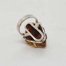 Load image into Gallery viewer, Vintage Sterling Silver Amber Ring
