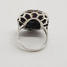 Load image into Gallery viewer, Sterling Silver Amethyst Crystal Marcasite Ring
