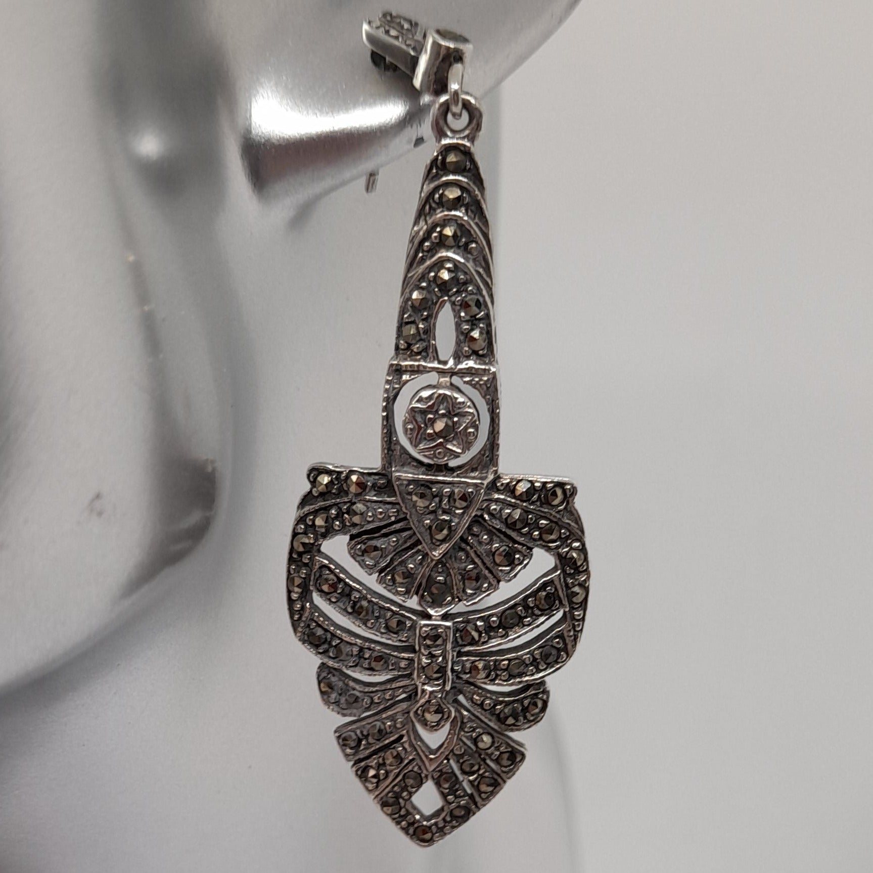 Marcasite earrings art on sale deco