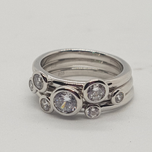 Load image into Gallery viewer, Sterling Silver CZ 3in1 Stacking Ring
