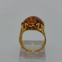 Load image into Gallery viewer, Sterling Silver Amber Ring.
