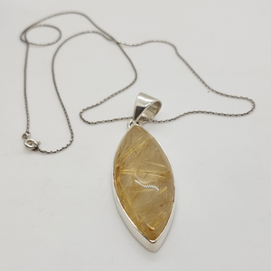 Sterling Silver Rutile Quartz Pendant