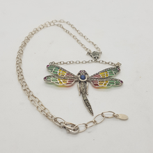 Load image into Gallery viewer, Sterling Silver Pique-a-Jour Marcasite Dragonfly Pendant
