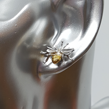 Load image into Gallery viewer, Handmade Sterling Silver Bee Stud Earrings
