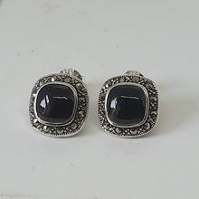 Load image into Gallery viewer, Sterling Silver Black Onyx Stud Earrings
