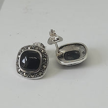 Load image into Gallery viewer, Sterling Silver Black Onyx Stud Earrings
