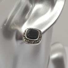 Load image into Gallery viewer, Sterling Silver Black Onyx Stud Earrings
