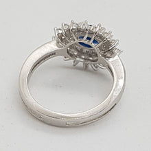 Load image into Gallery viewer, Sterling Silver Blue and White CZ Ring
