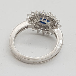 Sterling Silver Blue and White CZ Ring