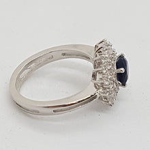 Load image into Gallery viewer, Sterling Silver Blue and White CZ Ring
