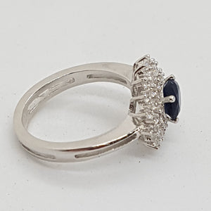 Sterling Silver Blue and White CZ Ring