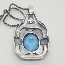 Load image into Gallery viewer, Sterling Silver Art Deco Style Blue Stone Pendant
