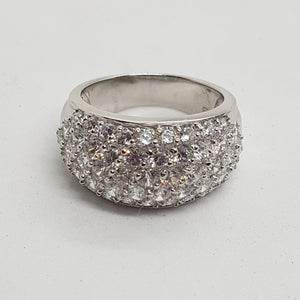 Sterling Silver CZ Bombe Ring