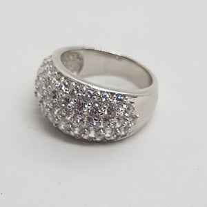 Sterling Silver CZ Bombe Ring