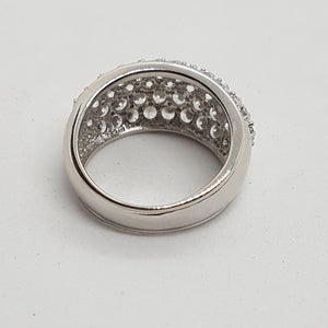 Sterling Silver CZ Bombe Ring