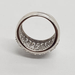 Sterling Silver CZ Bombe Ring