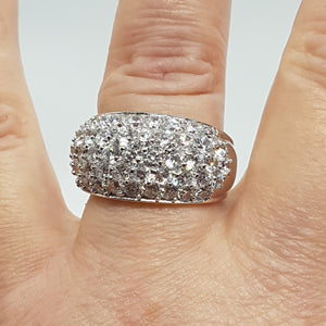 Sterling Silver CZ Bombe Ring