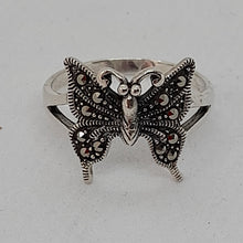 Load image into Gallery viewer, Sterling Silver Marcasite Butterfly Ring
