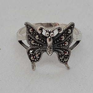 Sterling Silver Marcasite Butterfly Ring