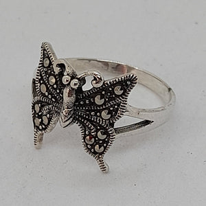 Sterling Silver Marcasite Butterfly Ring