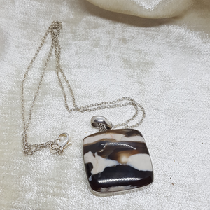 Sterling Silver Peanut Wood Jasper Pendant