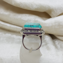 Load image into Gallery viewer, Sterling Turquoise and Marcasite Ring
