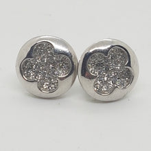 Load image into Gallery viewer, Sterling Silver White CZ Button Earrings
