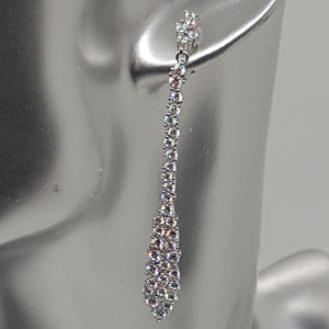 Sterling Silver CZ Drop Earrings