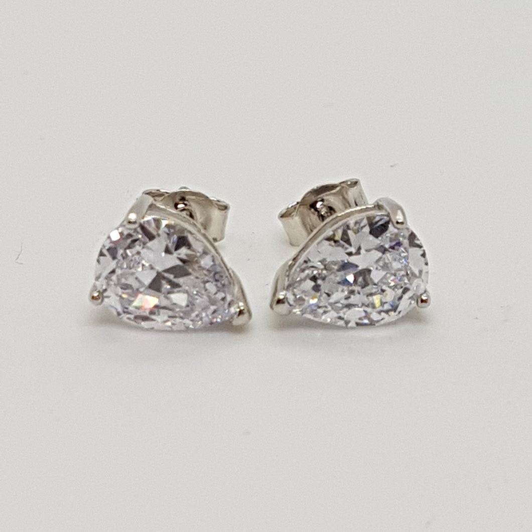 Sterling Silver White CZ Earrings