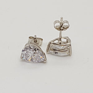 Sterling Silver White CZ Earrings