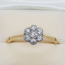 Load image into Gallery viewer, Antique 18ct Gold Diamond Daisy Ring
