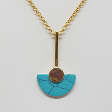 Load image into Gallery viewer, Sterling Silver Gold Plated Turquoise Pendant
