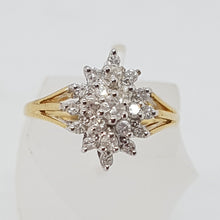 Load image into Gallery viewer, Vintage 9ct Gold Diamond Cluster Ring

