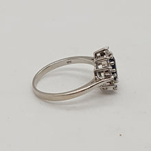 Load image into Gallery viewer, Sterling Silver Blue and White CZ Ring
