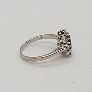 Sterling Silver Blue and White CZ Ring